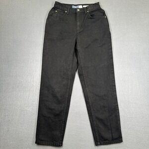 Liz Claiborne Jeans Womens 4P Short Black Denim Classic Fit Mom Tapered Leg